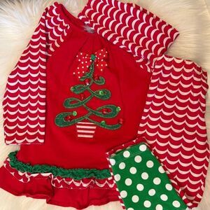 Rare Editions Toddler Girls 24mo 2-pc Christmas Tree Top & Leggings Set